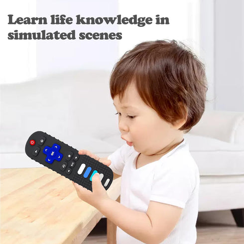 Silicone Baby Teething Toys, Teething Toys for Babies 3 6 18 24 Months, Baby Silicone Chew Toys,Remote Control Shape Teething Toys,BPA Free (Black...