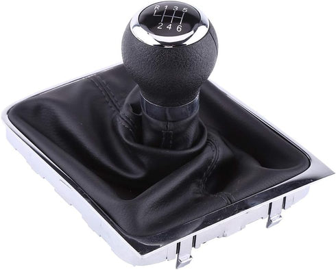 Acouto Manual Shift Knob Boot 6 Speed Car Gear Shift Knob Stick Gaiter Boot Frame Kit Fit for Passat B6 2005-2012 Gear Shifter Boot Cover Replacem...