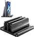 Vaydeer Vertical Laptop Stand for Desk, Dual Slots Plastic Laptop Holder with Space Saving 4-in-1 Design, Adjustable Laptop Stand Supports MacBook...
