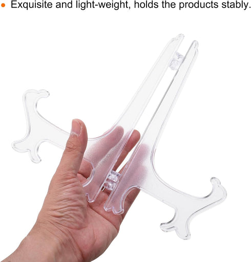uxcell 9" Acrylic Plate Stands for Display Easels Stand Display Stand Acrylic Plate Holder for Card Easel Photo Frame Desktop Transparent 5Pcs...