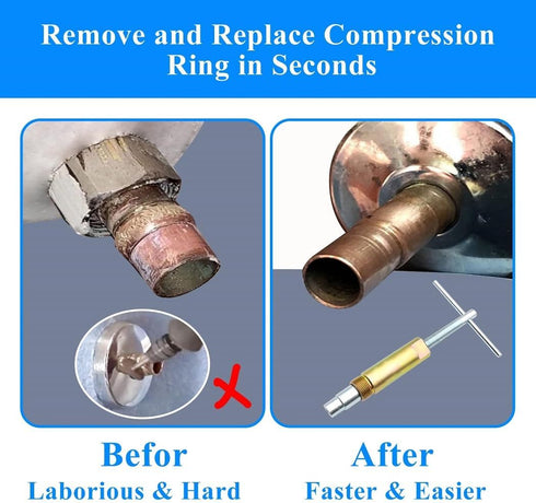 Compression Sleeve Puller Remove Tool Nut & Ferrule of Pipe 03943 - Sleeve Remover for 1/2-Inch Compression Fittings Only - Plumbing Tools Compres...
