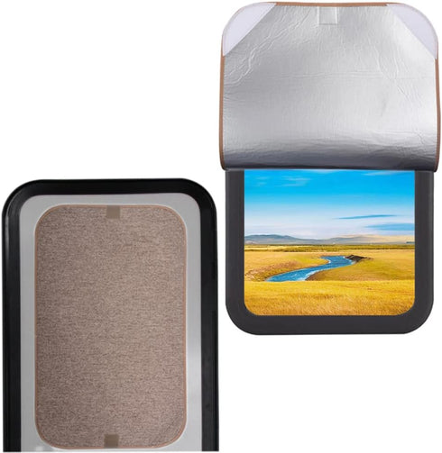 RV Door Window Shade Cover, Sun Blackout Fabric for Camper Privacy Entrance (16 x 25 inch)- Brown...
