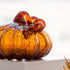 Glitzhome Handblown Amber Crackle Glass Pumpkin for Fall Harvest Decorating (5.51" H)...