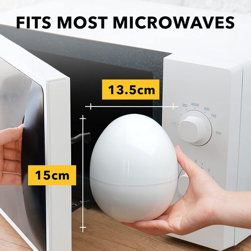 Egg Cooker for Microwave - 4 Egg Capacity Microwave Egg Cooker for Hard Boiled Eggs | Food-Grade Soft, Medium and Hard Boiled Egg Cooker | Easy to...