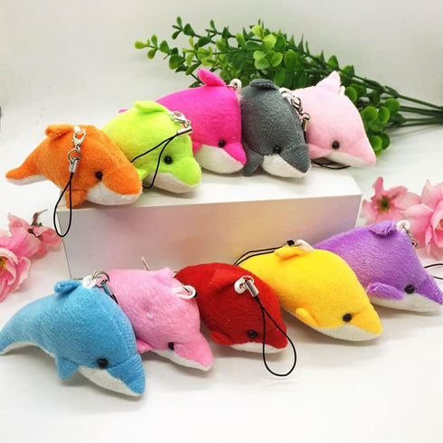 Plush Dolphin Pendant 5pcs Mini Plush Animals Dolphin Keychain, Dolphin Stuffed Animal Plush, Stuffed Dolphin Doll Keychain Purse Accessories (Ran...