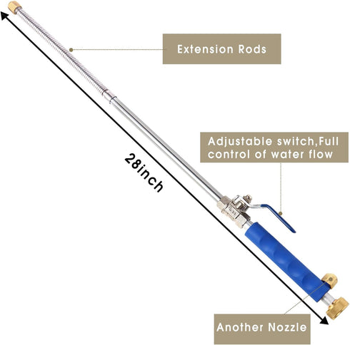 High Pressure Power Washer Wand, Pressure Washer Gun with Garden Universal Hose End,Extendable Flexible Garden Watering Wand With 2 Hose Nozzle fo...