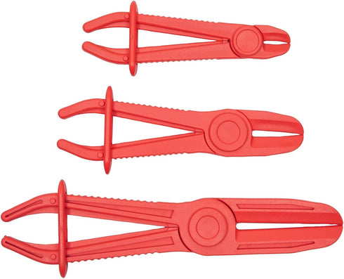 Juvale 3-Pack Hose Pinch Off Pliers - Fuel Line Clamp Tool for Automotive Brake, Radiator and Coolant (Red, 3 Sizes)...