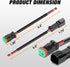 Nilight 2 Pin DT Connectors 16AWG 6 Kits Male and Female Electrical Connector Waterproof Plug and Play w/Heat Shrink Butt Terminals for Automotive...