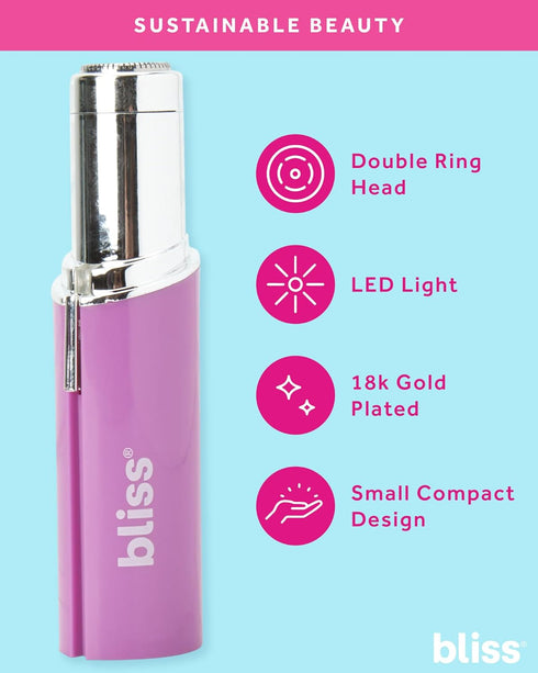 Bliss Women's Facial Hair Remover - Portable Hair Removal Device - Precision Facial Hair Removal Device for Women, Purple...