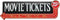 Movie Tickets 25 Cents Embossed Metal Sign - Large Vintage Movie Room Wall Art With Arrow...