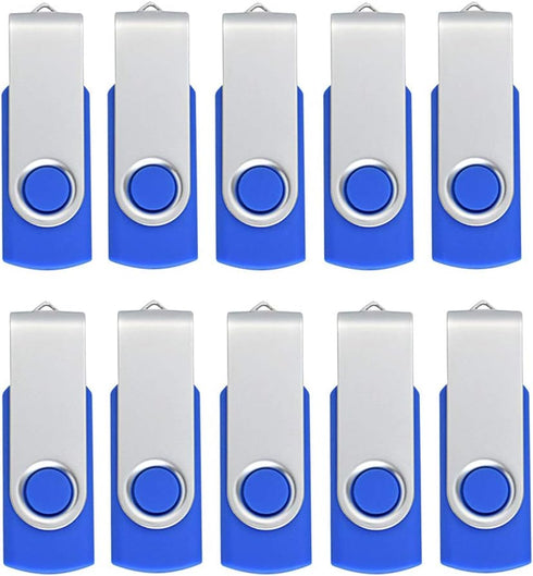 Aiibe 10 Pack 4GB 4G Flash Drive USB Flash Drive Thumb Drives USB 2.0 Memory Stick Wholesale/Lot/Bulk (4GB, 10 Pack, Blue)...