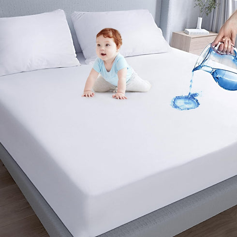 Waterproof Mattress Protector Twin Size,Mattress Cover Protector, Smooth Top Mattress Protector for Kids, Breathable Skin Friendly and Noiseless F...