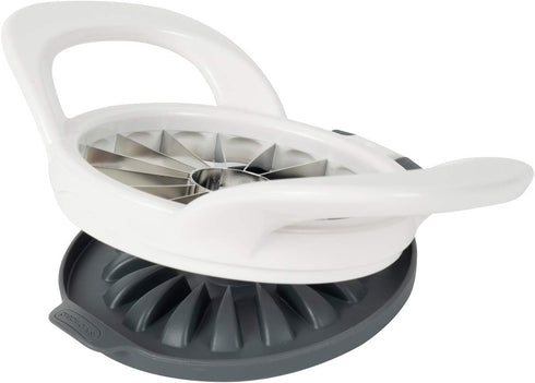 PrepWorks by Progressive Dishwasher Safe 16-Slice Thin Apple Slicer and Corer with Attached Safety Cover (White)...