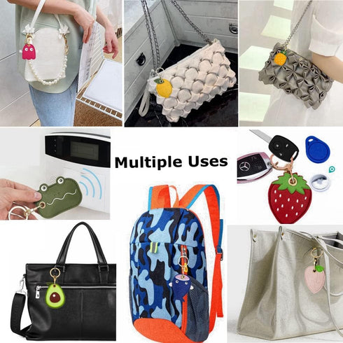 2 Pack 3in1 Cartoon Protective Case for Airtag Cover Samsung Galaxy SmartTag Cases Tile Keychain (1 Avocado & 1 Pineapple)...