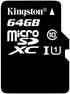 Kingston Digital 64GB microSDXC Class 10 UHS-I 45MB/s Read Card with SD Adapter (SDC10G2/64GB)...