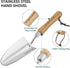 Stainless Steel Trowel, Garden Small Flower Hand Shovel, Potting Soils Scoop with Wood Handle, Gardening Bonsai Tools for Transplanting Digging We...