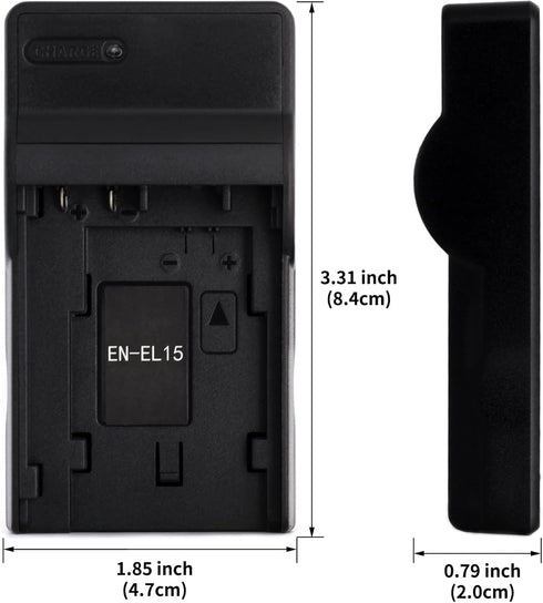 EN-EL15 USB Charger for Nikon 1 V1, D500, D600, D610, D7000, D7100, D7200, D750, D800, D800E, D810, D810A Camera and More...