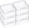 PATIKIL 4.5x4.5x2.5in Clear Storage Box with Hinged Lid, 6Pack Plastic Stackable Rectangle Organizer Container for Bead Jewelry Small Item Art Cra...