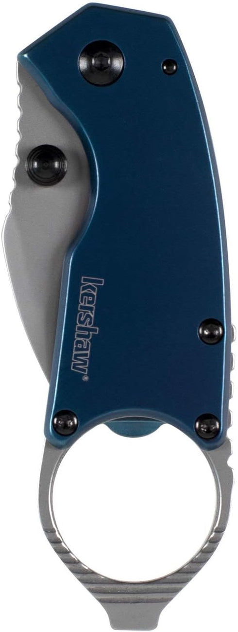 Kershaw Antic Folding Pocket Knife; 1.75-Inch 8Cr13MoV Stainless Steel Bead Blasted Blade, Stainless Steel PVD Coated Handle, Manual Opening, Bott...