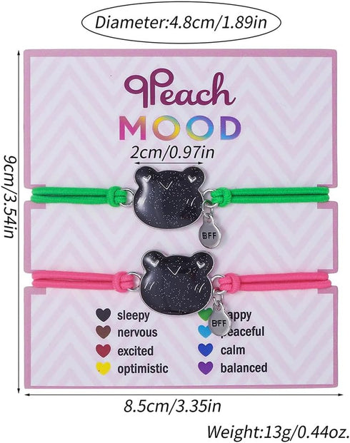 Dinosaur Frog Turtle Dragon Color Changing Mood Bracelet Set for Women Emotion Feeling Temperature Sensing Wrap Bracelet with Card Friendship Jewe...