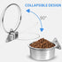 Raised Small Dog Bowls Wall Mount Pet Bowl, Collapsible Elevated Pet Bowl for Dog Cat Chicken Coop - 4 Cups / 1 Quart...