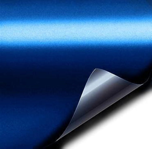 VViViD Blue Satin Chrome Vinyl Wrap Stretch Conform DIY Easy to Use Air-Release Adhesive (1ft x 5ft)...
