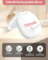 wobsion Travel Mirror with Light, Rechargeable 1x/10x Compact Magnifying Mirror, Dimmable Pocket Mirror,Handheld 2-Side Mirror with Light,4inch Tr...