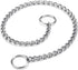 Dog Chain Collars (Made in USA) 304 Stainless Steel Metal Chew Proof Dog Necklace Anti Winding Dog Leash Extension Lead for Small Medium Large and...