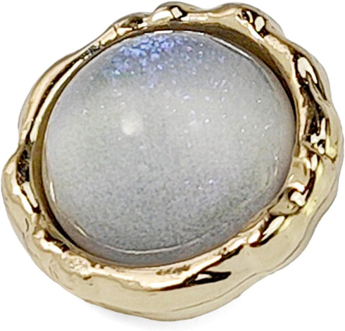 Frosted Gray Resin Rotating Flower Metal Base Sewing Shank Buttons 20 Pcs - 11.5mm, 15/32"...