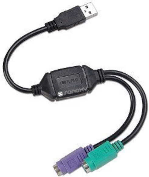 SANOXY USB to Dual PS/2 Adapter, for Mouse and Keyboard (Black)...