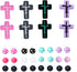 Silicone Focal Beads Rubber Beads Kit Bulk for Beadable Pens Keychain Jewelry Making DIY Keychain Supplies Focal Pen Beads (Cross 32pcs), Small...