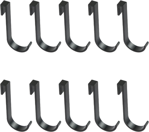 10pcs Solid S Hooks Aluminum Alloy Small Hooks Black Wire Shelf Hooks for Hanging Pots, Pans, Plants, Coffee Mugs, Kitchen Utensils, 2.28"×0.29"×1...
