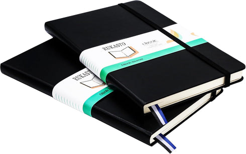 Hardcover Notebook Blank Journal Sketchbook for Drawing, Medium 5.5 by 8.4 Inch, 100 GSM Thick Paper (Black, Plain)...