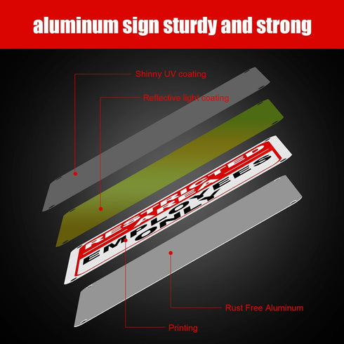 4 Pcs Restricted Area Employees Only Sign 10 x 7 Inches Do Not Enter Sign with 4 Pre Drilled Holes Reflective Warning Signs Rust Free Easy to Moun...