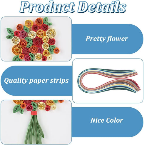 WEBEEDY Paper Quilling Kit 20 Sets Flower Card Quilling Kit with Paper Quilling Strips Tools Paper Quilling Set DIY Handmade Arts Crafts Christmas...