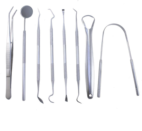 Complete Professional Dental Cleaning Kit with Plaque Remover and Tartar Scraper, Stainless Steel Oral Care Tools for Teeth Cleaning and Dental Hy...