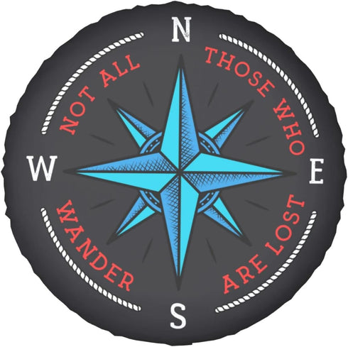 Not All Those Who Wander are Lost Compass Spare Tire Cover 16 Inch Wheel Protector for Truck SUV Trailer Camping Rv Tire Covers...