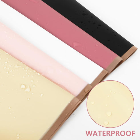 Whaline 30 Sheets Floral Wrapping Paper with Rose Gold Edge 5 Colors Flower Bouquet Wrap Paper Double Sided Florist Packaging Paper for Wedding Bi...