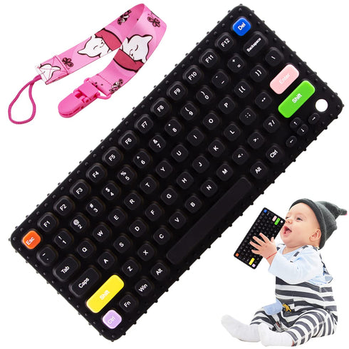 Baby Keyboard Teething Toys for Babies 0-3, 0-6, 6-12 Months | Soft Silicone Baby Keyboard Teethers Toys | Baby Fidget Toys 0-6 Months | Infant Te...