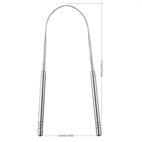 Tongue Cleaner Tongue Scraper - Stainless Steel Tongue Brush Eliminate Bad Breath With Non-synthetic Grip...