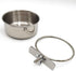 RONYOUNG 2PCS Bird Feeding Dish Cups with Spoon, Parrot Food Bowl Clamp Holder - Stainless Steel Coop Cup, Bird Cage Water Bowl for Parakeet Afric...
