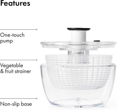 OXO Good Grips Little Salad & Herb Salad Spinner, Fruit Washer and Lettuce Spinner...