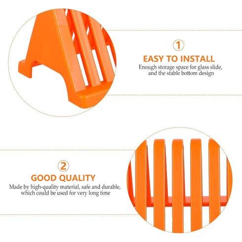 Biological Specimen Slides Holder 2pcs Microscope Slides Staining Rack Glass Slide Holder Lab Sample Slide Storage Shelf for Basic Biology Lab Sci...