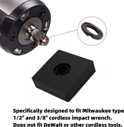 (6+6 Sets) 1/2” and 3/8" Impact Retaining Ring Clip Friction Ring with O-Ring for Milwaukee Electric/Pneumatic Type Impact Wrench, Retainer Ring A...