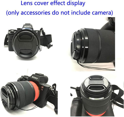 D5200 Lens Cap (52MM) for Nikon D5500 D5200 D3200 w/ NIKKOR AF-S 18-55mm Lens, for Canon EF-M 18-55mm 55-200mm Lens (2 Pack)...