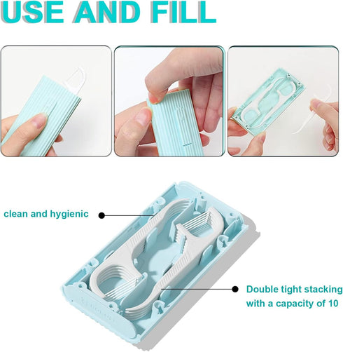 Holy rose Portable Dental Floss Picks Dispenser 2 Box,Travel Floss Case with Adult Floss Sticks 80Count,Portable Flosser Toothpick Perfect for Hom...