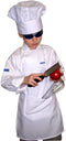 CHEFSKIN Small White Kid Children Chef Set (Apron+hat) Lite Fabric Fits 2-8...