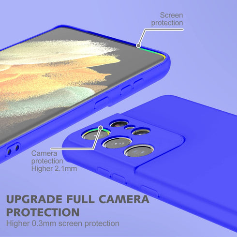 Compatible for Samsung Galaxy S21 Ultra Phone Case,Liquid Silicone Case with Microfiber Lining Anti-Scratch for Samsung S21 Ultra-Blue......