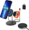 Magnetic Wireless Charger for iPhone-2 in 1 Foldable MagSafe Wireless Charging Station for iPhone/Apple Watch, Detachable 15W Fast Travel Charging...