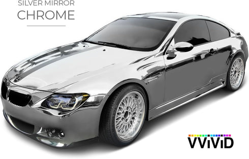VViViD Silver Mirror Chrome Self-Adhesive Vinyl Wrap Film (1.5ft x 5ft)...